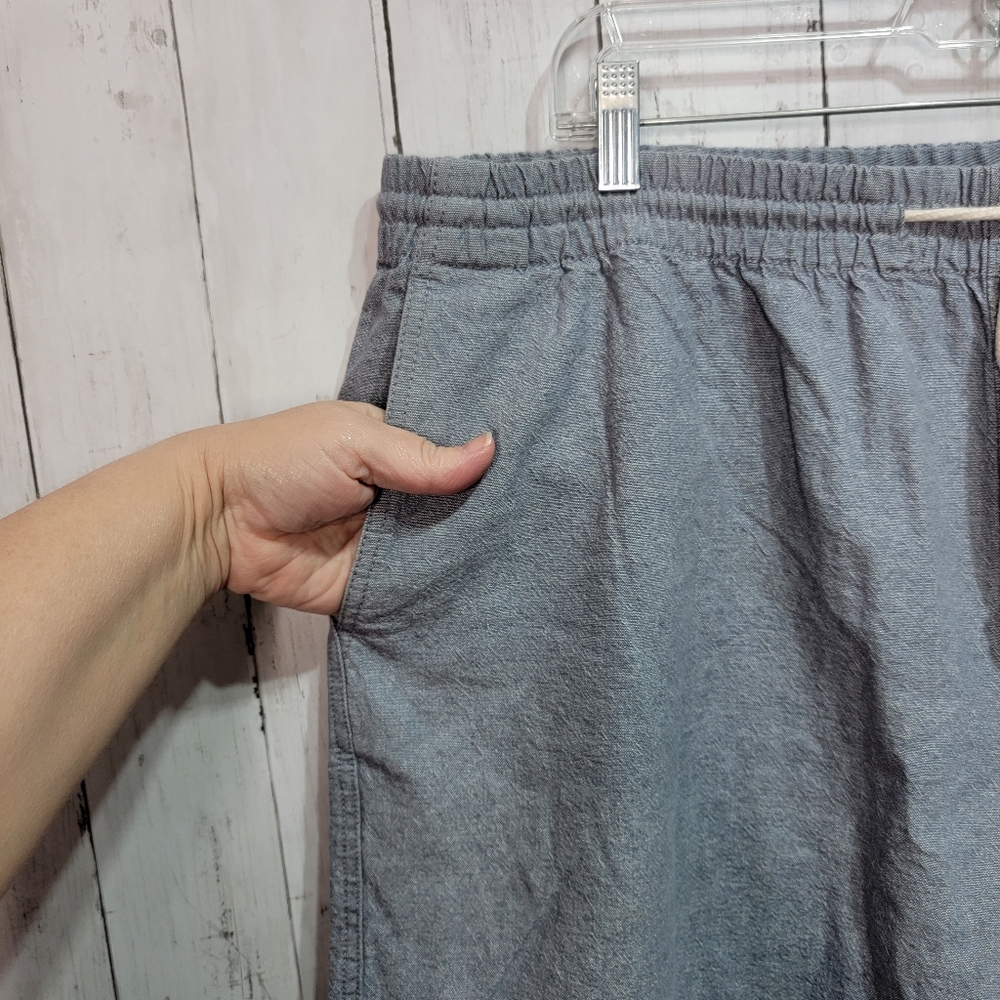 Nordstrom Men's Slim Fit Blue Cotton Shorts Elastic Waist Drawstring Size XL. - Picture 3 of 7